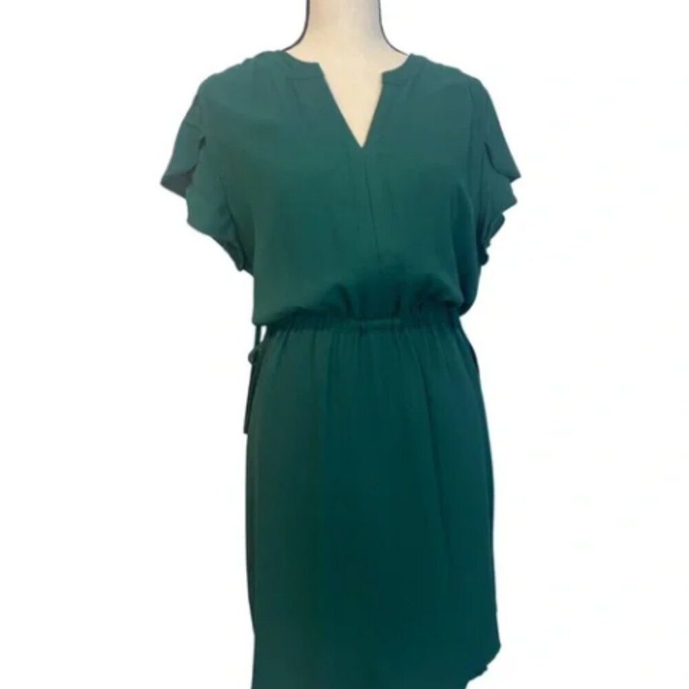 🌿 41 Hawthorn "Celia Sleeve Detail" Dress – Emerald Green | Size S